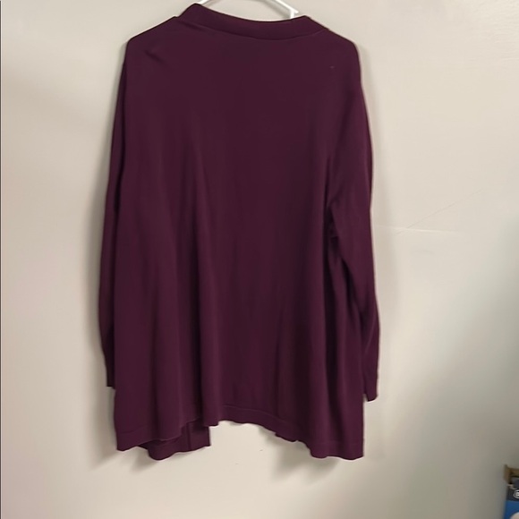 Lands' End Women's Purple Cardigan Sweater - Picture 4 of 5